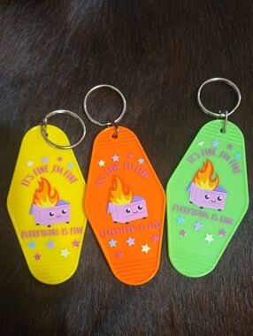 Dumpster Fire Key Chains